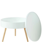Okrúhly konferenčný stolík s úložným priestorom, 60 cm