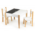 Detský drevený stôl so stoličkami - biely