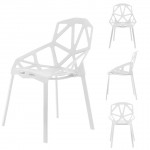 Súprava moderných jedálenských stoličiek - biele, 4 ks.