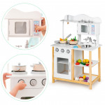 Drevená detská kuchynka s rúrou + doplnky ECOTOYS