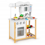 Drevená detská kuchynka s rúrou + doplnky ECOTOYS