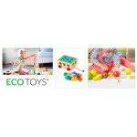 Drevený triediaci vozík s blokmi - ECOTOYS edukačná kocka pre deti