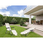 Záhradné relaxačné kreslo 2v1- béžové