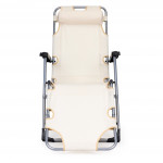 Záhradné relaxačné kreslo 2v1- béžové