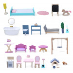 Drevený domček pre bábiky Maya Residence - 28 prvkov