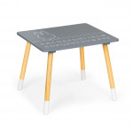 Detský drevený stôl so stoličkami - šedé