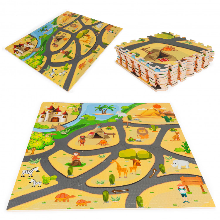 Detská penová podložka - safari puzzle 9 dielikov Detská penová podložka - safari puzzle 9 dielikov