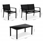 Zostava záhradného nábytku - stôl, lavica, kreslá