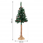 Vianočný stromček na kmeni 160cm -umelé šišky a ozdoby