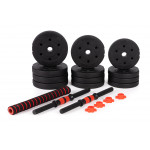 Nastaviteľné činky 2 x 10 kg činka set 20 kg tyč Nastaviteľné činky 2 x 10 kg činka set 20 kg tyč