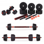 Nastaviteľné činky 2 x 10 kg činka set 20 kg tyč Nastaviteľné činky 2 x 10 kg činka set 20 kg tyč