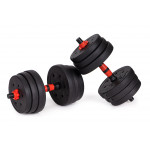 Nastaviteľné činky 2 x 15 kg činka set, 30 kg tyč Nastaviteľné činky 2 x 15 kg činka set, 30 kg tyč