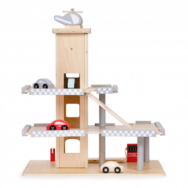 Veľká drevená dráha, garáž, parkovisko s výťahom + autá ECOTOYS Veľká drevená dráha, garáž, parkovisko s výťahom + autá ECOTOYS