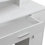 Moderný biely toaletný stolík so zrkadlom