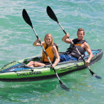 Hliníkové pontónové pádlo pre dvojlistý kajak, 218 cm, INTEX