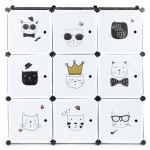 Modulárna detská policová skrinka s 9 policami