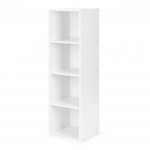 Moderná biela knižnica - 4 loft police