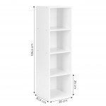 Moderná biela knižnica - 4 loft police