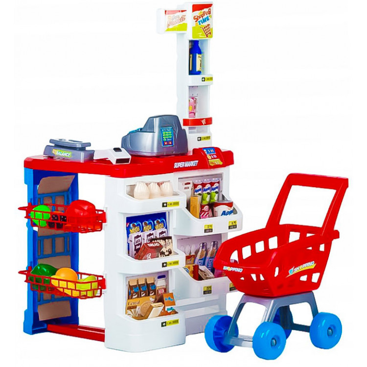Veľký detský supermarket s pokladňou, váhou a skenerom Veľký detský supermarket s pokladňou, váhou a skenerom