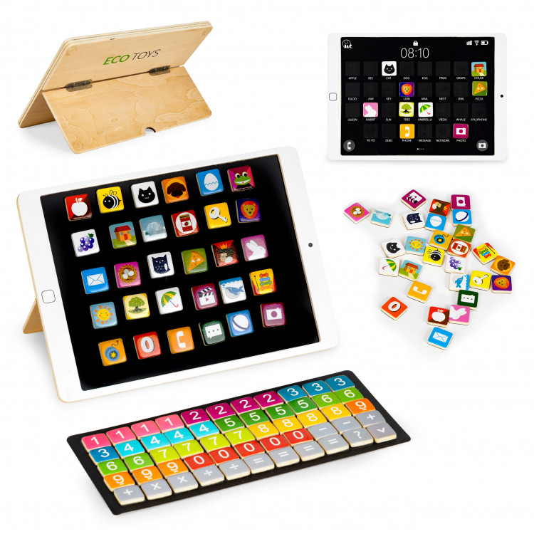 Drevená magnetická tabuľa - tablet