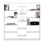 Moderný regál so 14 policami - biely