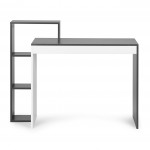 Bielo-šedý písací stôl so 4 policami