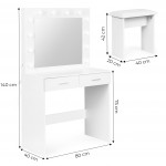 Veľký kozmetický toaletný stolík - zrkadlové osvetlenie