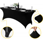 Univerzálny poťah na obrus na cateringový stôl 180 cm 6FT čierny elastický