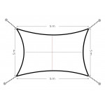 Štvorcová nepremokavá plachta, strieška 5x5m ModernHome - šedá