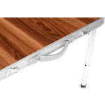 Turistický stolík rozkladací kempingový stolík hnedá doska 120 x 60 cm Turistický stolík rozkladací kempingový stolík hnedá doska 120 x 60 cm