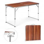 Turistický stolík rozkladací kempingový stolík hnedá doska 120 x 60 cm Turistický stolík rozkladací kempingový stolík hnedá doska 120 x 60 cm