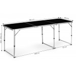 Turistický stolík, skladací kempingový stolík, čierna doska, 180 x 60 cm Turistický stolík, skladací kempingový stolík, čierna doska, 180 x 60 cm