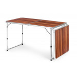 Turistický stolík rozkladací kempingový stolík hnedá doska 180 x 60 cm