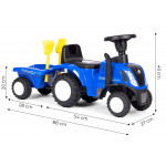 Detské odrážadlo - Modrý traktor s prívesom Detské odrážadlo - Modrý traktor s prívesom