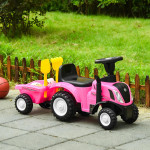 Traktor s prívesom, interaktívny volant, zvuky, pre deti, ružový Traktor s prívesom, interaktívny volant, zvuky, pre deti, ružový