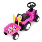 Traktor s prívesom, interaktívny volant, zvuky, pre deti, ružový Traktor s prívesom, interaktívny volant, zvuky, pre deti, ružový