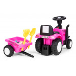 Traktor s prívesom, interaktívny volant, zvuky, pre deti, ružový Traktor s prívesom, interaktívny volant, zvuky, pre deti, ružový