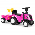 Traktor s prívesom, interaktívny volant, zvuky, pre deti, ružový Traktor s prívesom, interaktívny volant, zvuky, pre deti, ružový