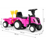 Traktor s prívesom, interaktívny volant, zvuky, pre deti, ružový Traktor s prívesom, interaktívny volant, zvuky, pre deti, ružový