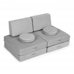 Veľká rozkladacia modulárna pohovka pre deti - 8 mäkkých sivých vankúšov