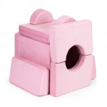 Modulárna rozkladacia pohovka 2-miestna - 8 mäkkých ružových vankúšov