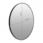 Nástenné zrkadlo 60 cm - čierny hliníkový rám