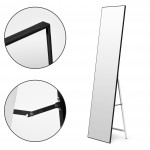 Veľké stojace zrkadlo 159 cm, hliník - čierny rám