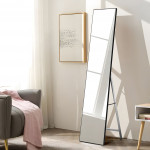 Veľké stojace zrkadlo 159 cm, hliník - čierny rám