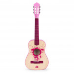 Ružová veľká detská gitara - 34 drevených, 6 kovových a nylonových strún ECOTOYS