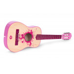 Ružová veľká detská gitara - 34 drevených, 6 kovových a nylonových strún ECOTOYS