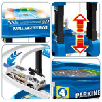 XXL policajná autogaráž - 5 úrovní, 82 prvkov, modrá