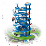 XXL policajná autogaráž - 5 úrovní, 82 prvkov, modrá