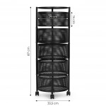 Policový organizér s otočnými policami 5 úrovní kovový ModernHome