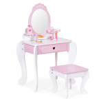 Detský toaletný stolík so zrkadlom a taburetkou - 7 doplnkov ECOTOYS